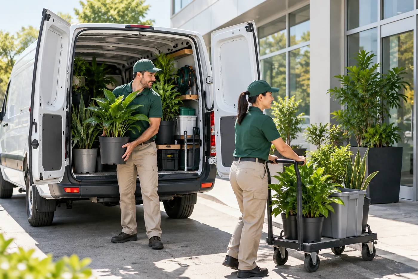 植物を搬入するサービスイメージ
